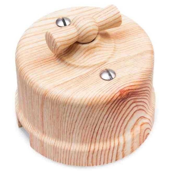 Накладной выключатель 1-клавишный Bironi Лизетта пластик Карельская сосна