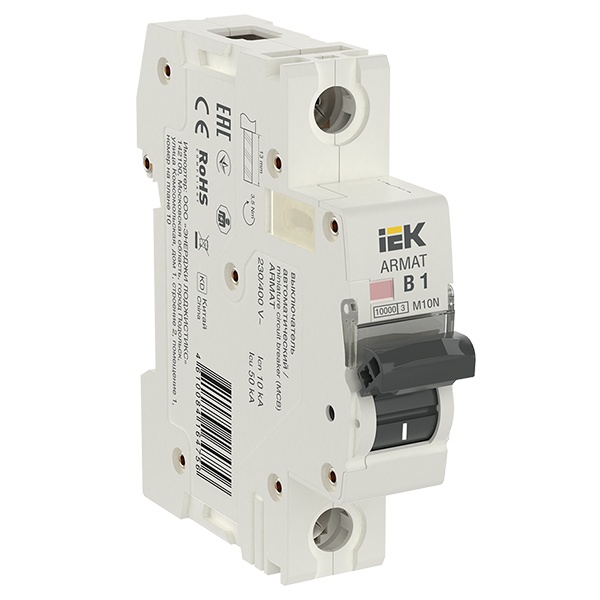 Автоматический выключатель ИЭК ARMAT M10N 1Р 1А 10кА характеристика B (автомат электрический)