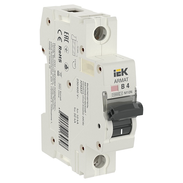 Автоматический выключатель ИЭК ARMAT M10N 1Р 4А 10кА характеристика B (автомат электрический)
