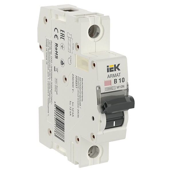 Автоматический выключатель ИЭК ARMAT M10N 1Р 10А 10кА характеристика B (автомат электрический)
