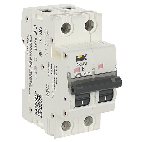 Автоматический выключатель ИЭК ARMAT M10N 2Р 1А 10кА характеристика B (автомат электрический)