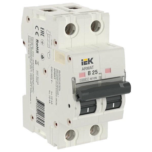 Автоматический выключатель ИЭК ARMAT M10N 2Р 25А 10кА характеристика B (автомат электрический)