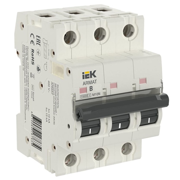 Автоматический выключатель ИЭК ARMAT M10N 3Р 5А 10кА характеристика B (автомат электрический)