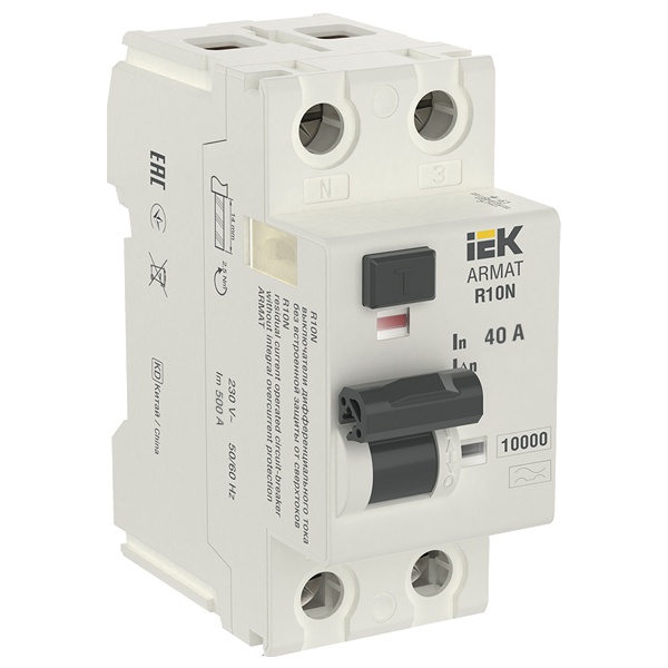 УЗО ИЭК ARMAT R10N 2P 40А 100мА тип A (ВДТ)