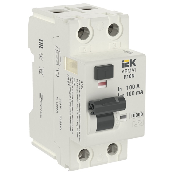 УЗО ИЭК ARMAT R10N 2P 100А 100мА тип A (ВДТ)