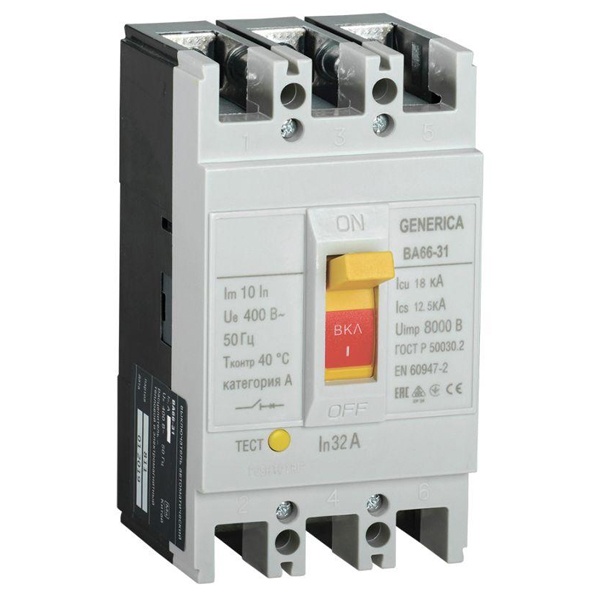 Автоматический выключатель Generica (ИЭК) ВА66-31 3Р 32А 18кА (автомат электрический)