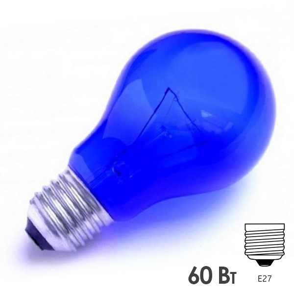 Лампа Минина LightBest LBH 60W 220V E27 синяя колба, длина волны 780-1000Nm, физиотерапия