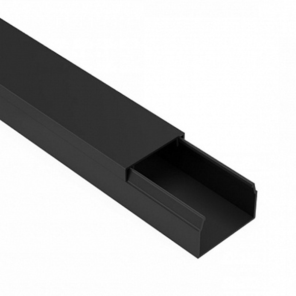 Кабель-канал Промрукав с крышкой 25х16 ПВХ черный 2м/шт [уп.50м] (кабельный короб)