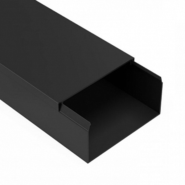 Кабель-канал Промрукав с крышкой 80х40 ПВХ черный 2м/шт [уп.12м] (кабельный короб)