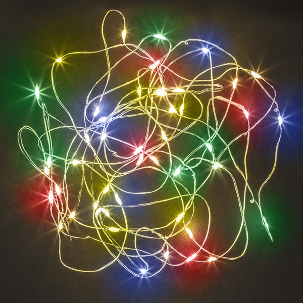 Гирлянда нить Navigator 80 709 NGF-SM01-10RGBY-10-1.2m-2AA-SL-IP20 постоянное свечение, мультиколор