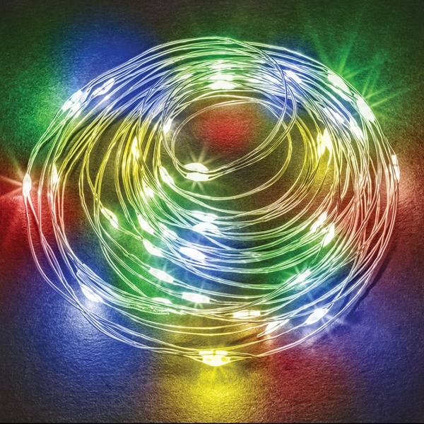 Гирлянда нить Navigator 80715 NGF-SM01-100RGBY-10-10.2m-3AA-SL-IP20 постоянное свечение, мультиколор