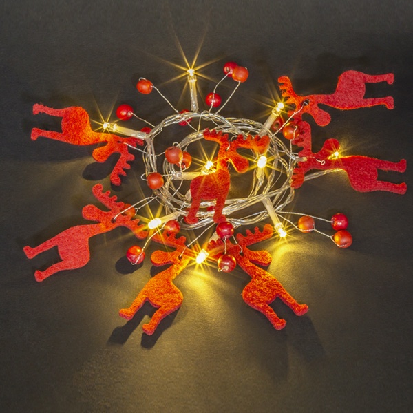 Гирлянда Navigator 80 719 NGF-D014-10WW-2AA Новогодние олени, на батарейках, тёплый свет