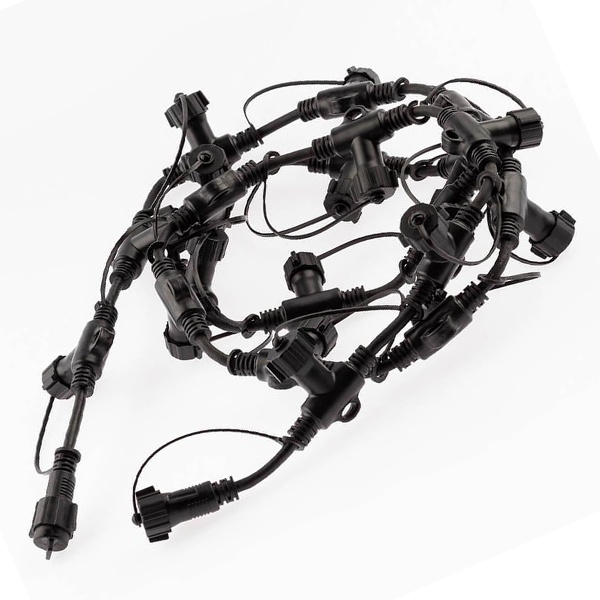 Разветвитель ЭРА ERAPS-R для гирлянд IP65 2 метра, 20 гнезд, шаг 10см, каучук черный IP65