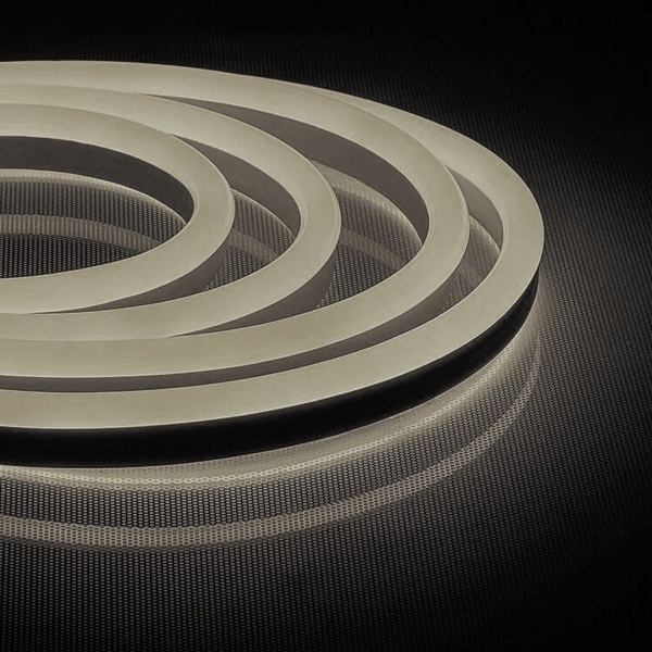 Светодиодная неоновая LED лента LS720 120SMD(2835)/м 9,6W/м 3000K (тепло-белый свет) 220V 50м IP67