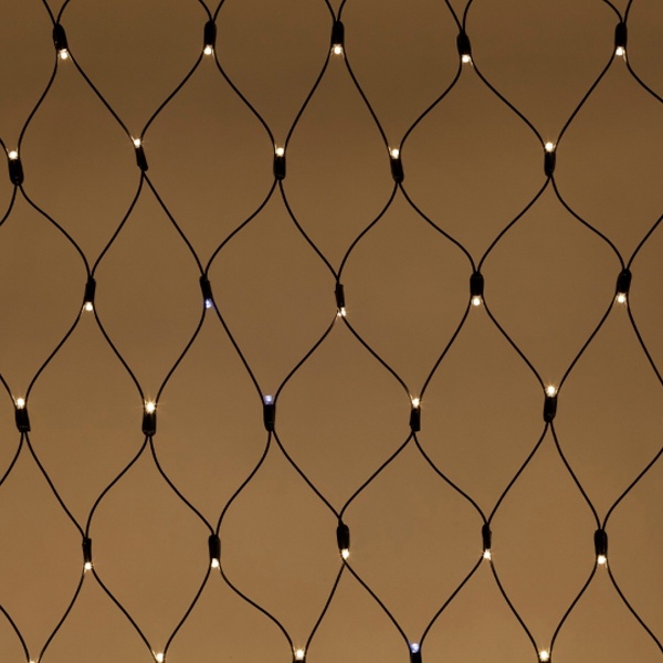 Светодиодная гирлянда ЭРА ERAPS-SK3 сеть 1,5x2м теплый белый свет 150LED черный каучук 220В IP65