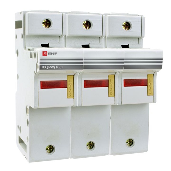 Предохранитель-разъединитель EKF для ПВЦ 14x51 3P (с индикацией)
