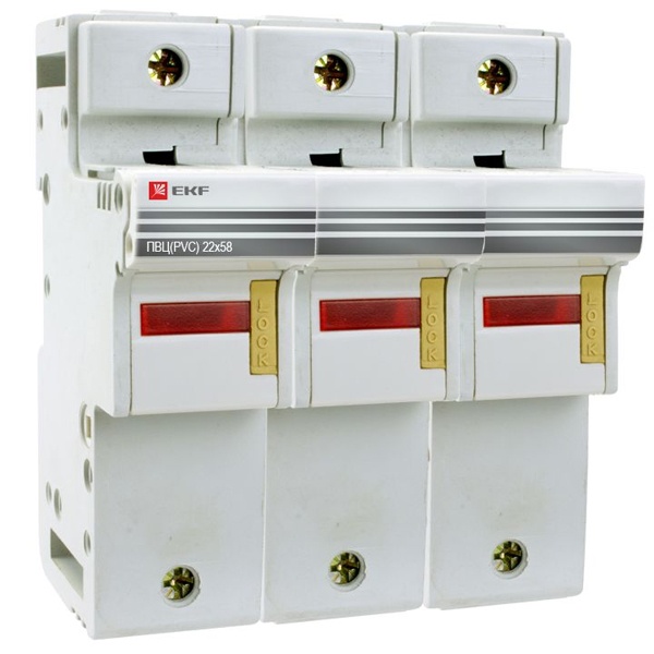 Предохранитель-разъединитель EKF для ПВЦ 22x58 3P (с индикацией)
