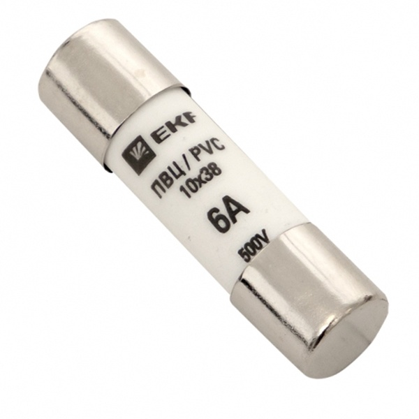 Плавкая вставка цилиндрическая EKF ПВЦ (10х38) 6А