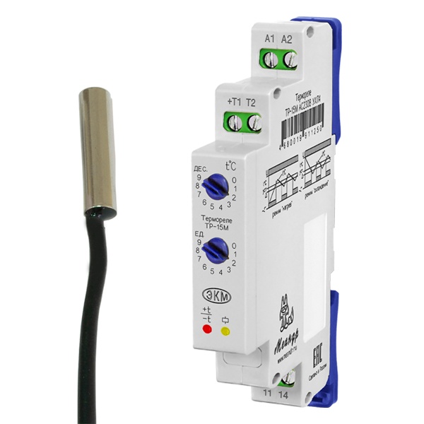 Реле контроля температуры Меандр ТР-15М в узком корпусе АС230В УХЛ4 с ТД-3 (2000016934076)