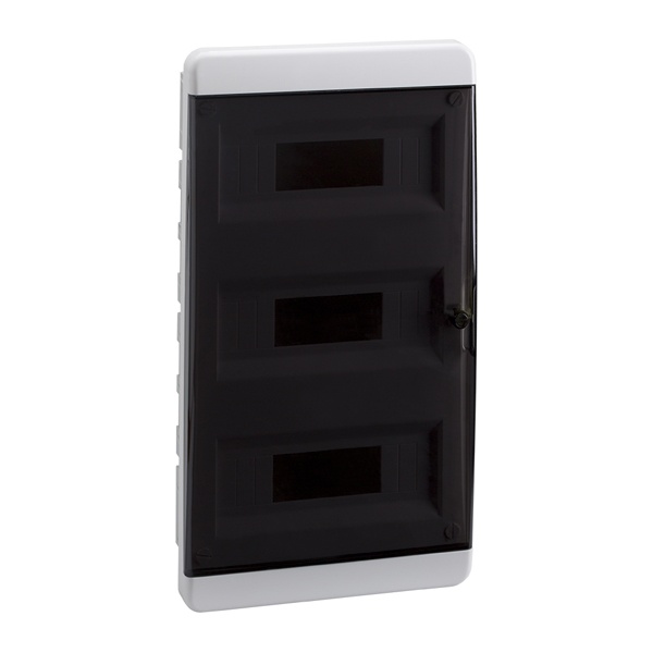 Щит встраиваемый КЭАЗ OptiBox P-BVK-2-36-IP41 36 (3x12) модулей прозрачная черная дверца IP41