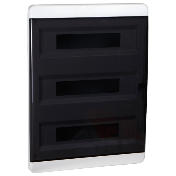 Щит встраиваемый КЭАЗ OptiBox P-BVK-2-54-IP41 54 (3x18) модулей прозрачная черная дверца IP41