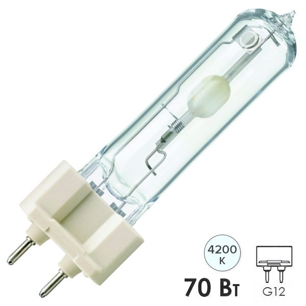 Лампа металлогалогенная Philips Master Colour CDM-T Elite 70W/942 4200K G12 (МГЛ)