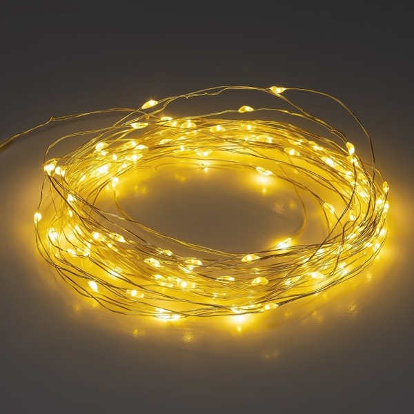 Садовая гирлянда ЭРА ERASF22-42 на солнечной батарее Нить теплый свет 100 microLED, 10м IP44