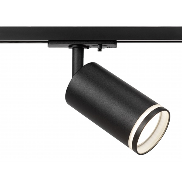 Светильник трековый однофазный ЭРА TR52-GU10 BK под лампу MR16 c акриловым кольцом, матовый черный