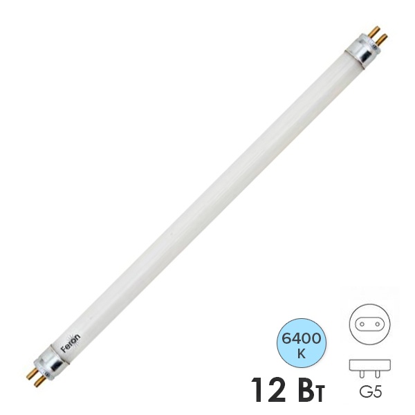 Люминесцентная линейная лампа Feron T4 EST13 12W 6400K G5 370mm