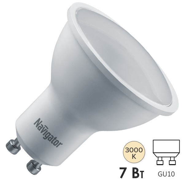Лампа светодиодная Navigator 93 234 NLL-PAR16-7-230-3K-GU10-DIMM 7W 3000K 230V 525Lm