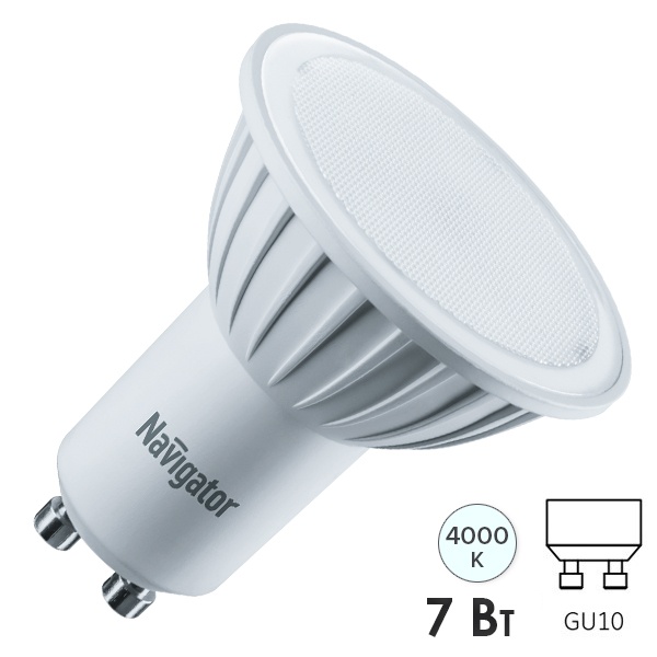 Лампа светодиодная Navigator 93 235 NLL-PAR16-7-230-4K-GU10-DIMM 7W 4000K 230V 560Lm