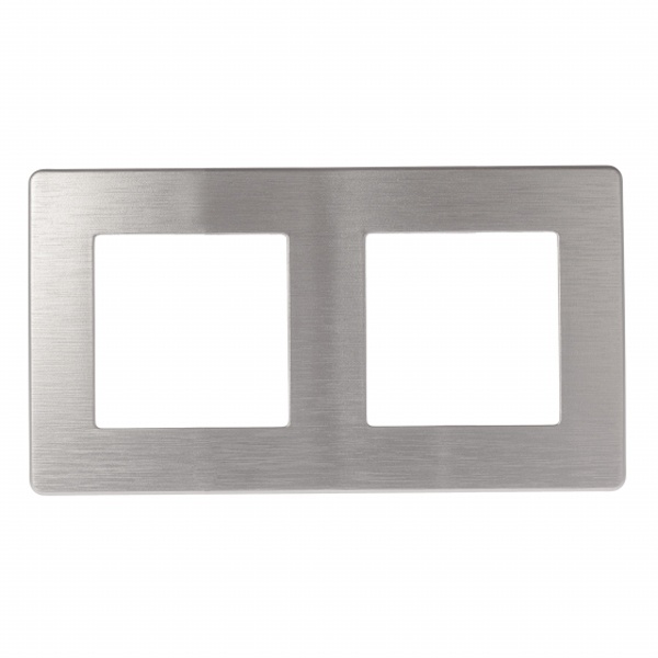 Рамка на 2 поста Эра 12 Сатин, алюминий 12-5102-03