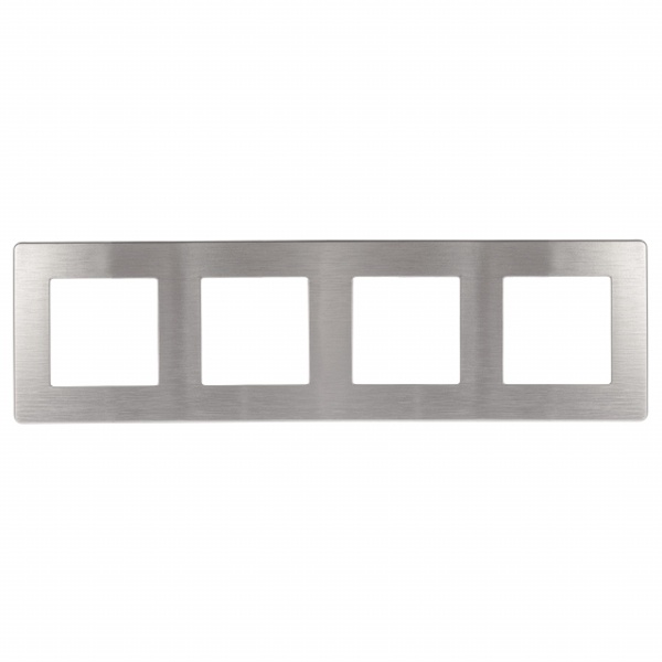 Рамка на 4 поста Эра 12 Сатин, алюминий 12-5104-03