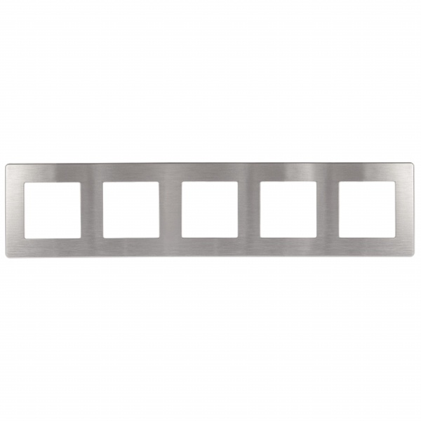 Рамка на 5 постов Эра 12 Сатин, алюминий 12-5105-03