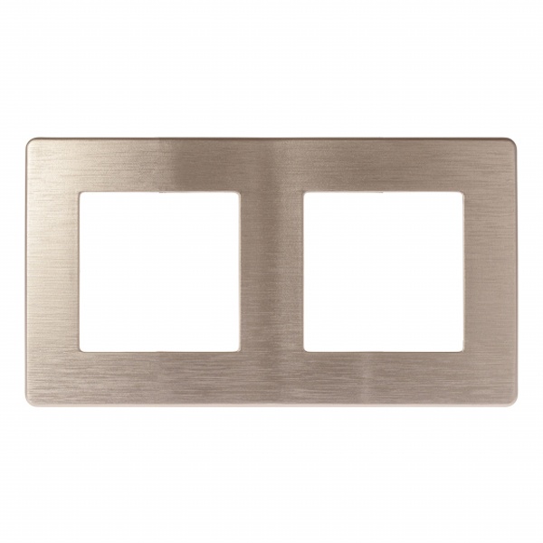 Рамка на 2 поста Эра 12 Сатин, шампань 12-5102-04