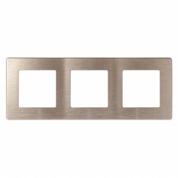 Рамка на 3 поста Эра 12 Сатин, шампань 12-5103-04