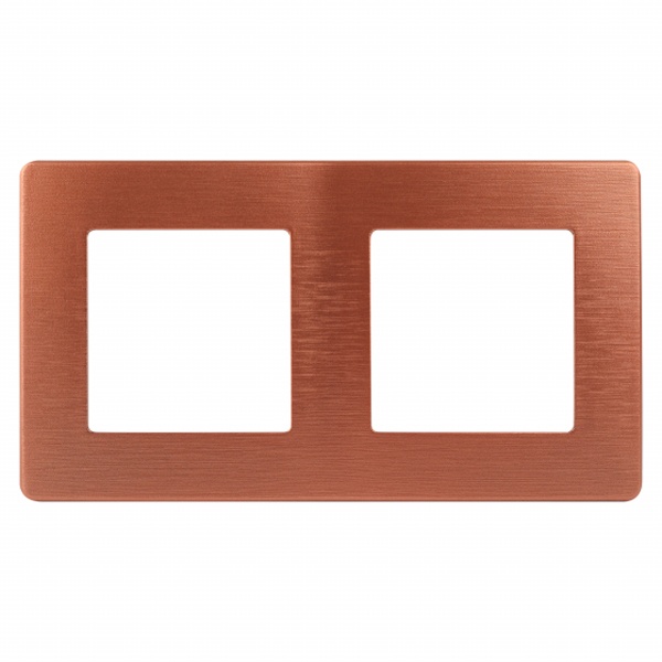 Рамка на 2 поста Эра 12 Сатин, медь 12-5102-14