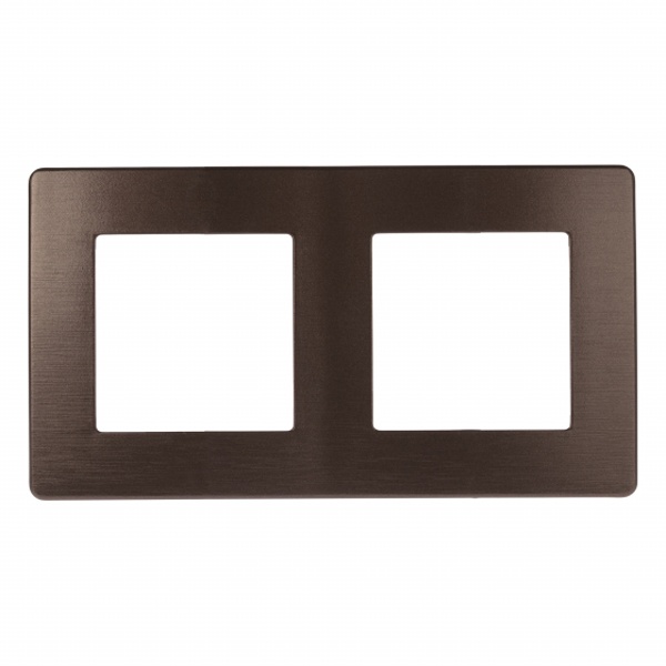 Рамка на 2 поста Эра 12 Сатин, бронза 12-5102-13