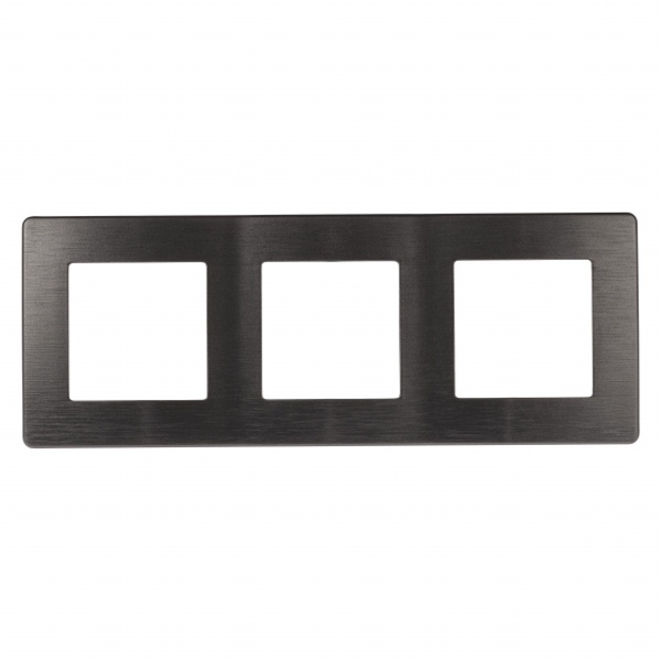 Рамка на 3 поста Эра 12 Сатин, графит 12-5103-12