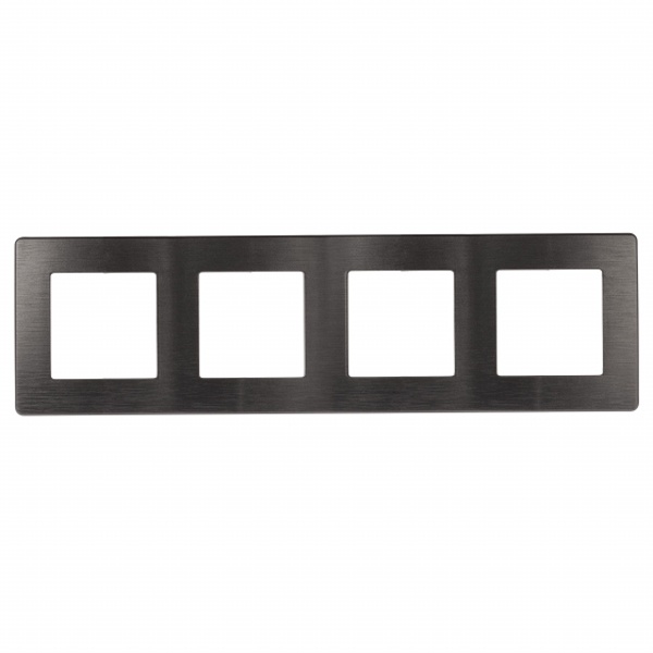 Рамка на 4 поста Эра 12 Сатин, графит 12-5104-12