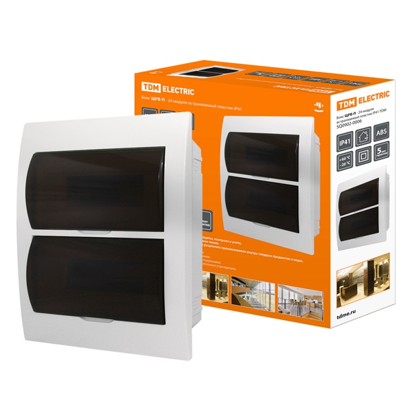 Щит встраиваемый TDM ЩРВ-П-24 (2х12) модуля пластик IP41 белый