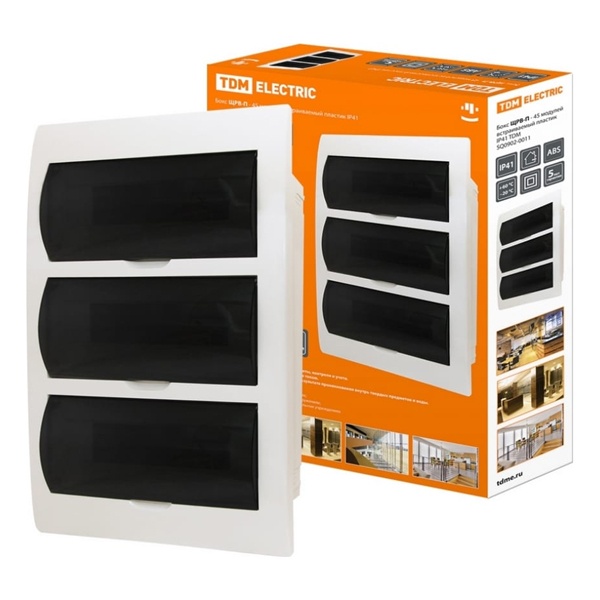 Щит встраиваемый TDM ЩРВ-П-45 (3х15) модулей пластик IP41 белый