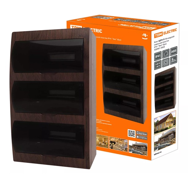 Щит распределительный навесной TDM на 36 модулей (3х12) под дерево Бук