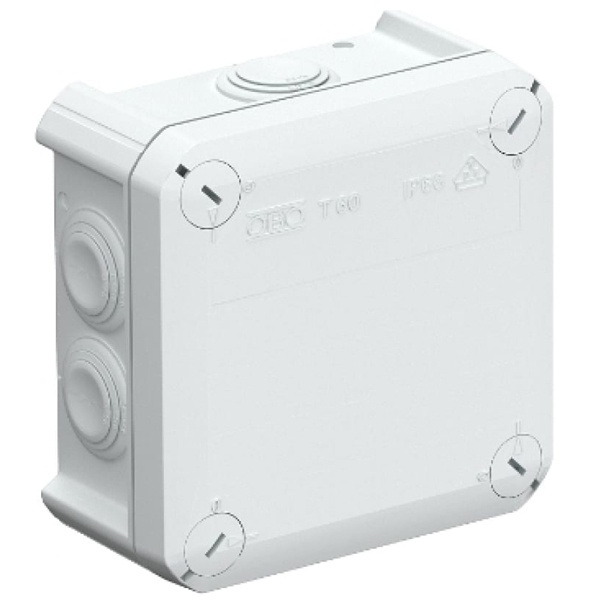 Коробка распределительная OBO Bettermann 150x116х67 мм влагозащищенная T100 10хМ25 серая IP66