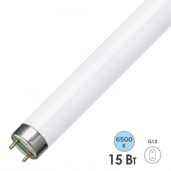 Люминесцентная линейная лампа T8 Osram L 15W/865 6500K LUMILUX RUS G13 438mm СМ
