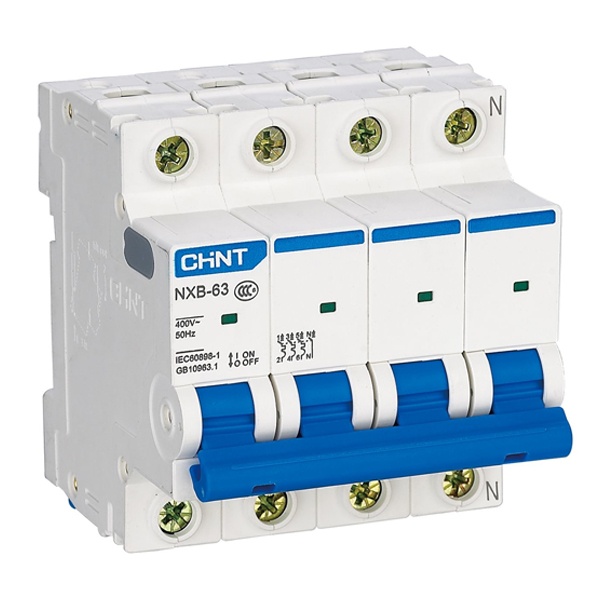 Автоматический выключатель Chint NXB-63 4P 63А 6kA х-ка D (R) (автомат электрический)