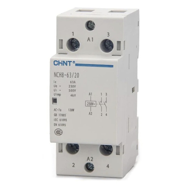 Контактор модульный Chint NCH8-63/20 63A 2НО AC220/230В 50Гц (R)
