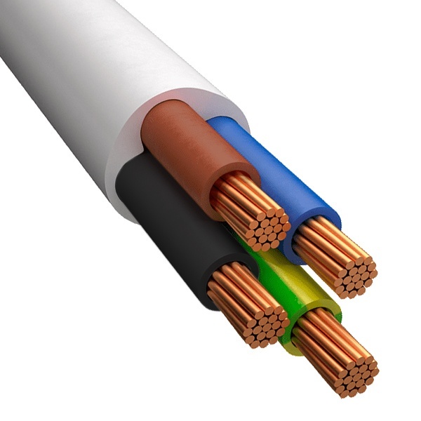 Провод соединительный ККЗ ПВС 4х4 гибкий белый ГОСТ 7399