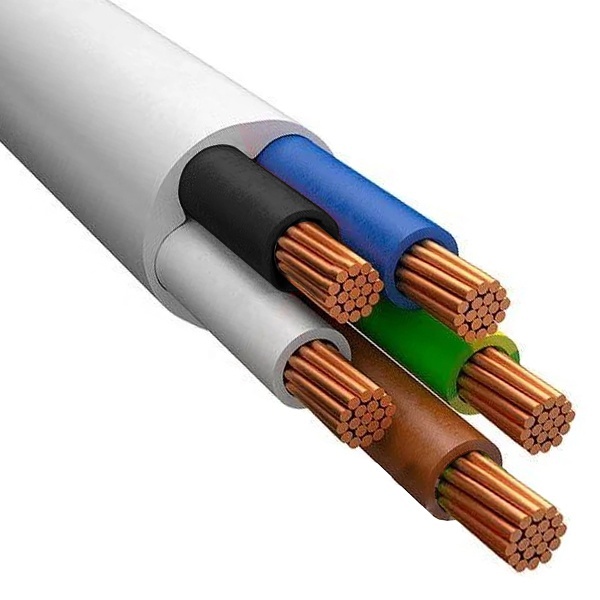 Провод соединительный ККЗ ПВС 5х2,5 гибкий белый ГОСТ 7399