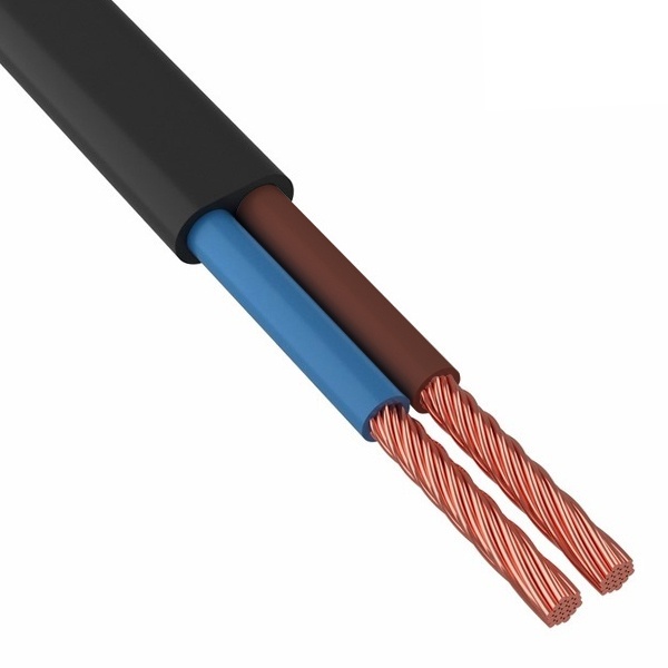 Провод осветительный ККЗ ШВВП 2х0,75 плоский черный ГОСТ 7399